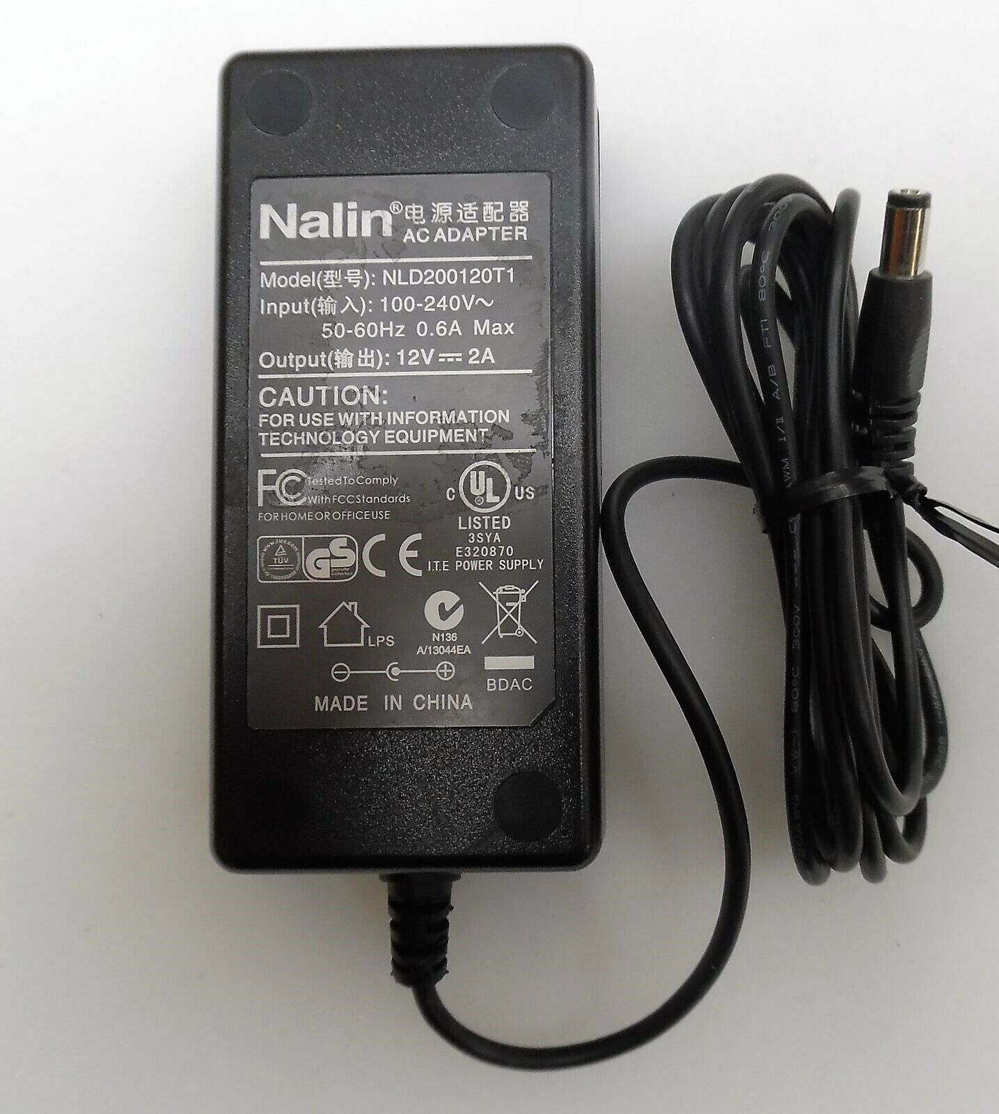 New Nalin NLD200120T1 12V 2A Adapter Power Supply